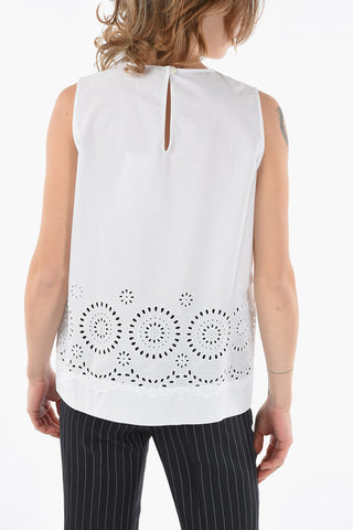 Sangallo Detail Cotton CAMELIA Blouse