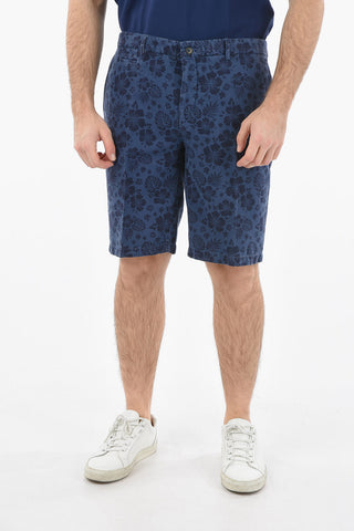Floral Patterned Flax and Cotton MILANO Shorts