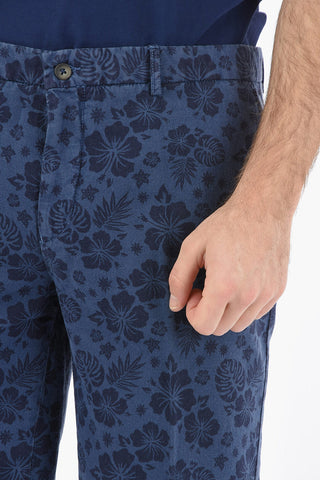 Floral Patterned Flax and Cotton MILANO Shorts