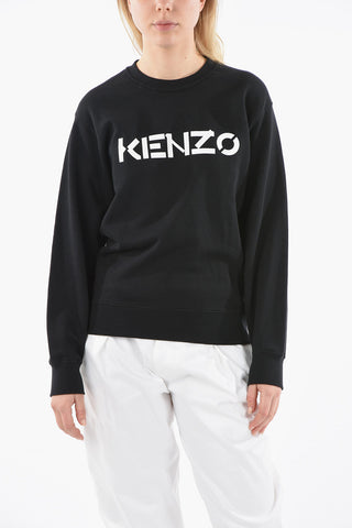 Crewneck Sweatshirt with Lettering Logo Print