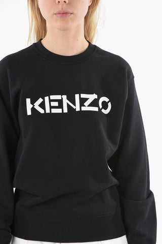 Crewneck Sweatshirt with Lettering Logo Print