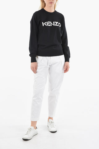 Crewneck Sweatshirt with Lettering Logo Print