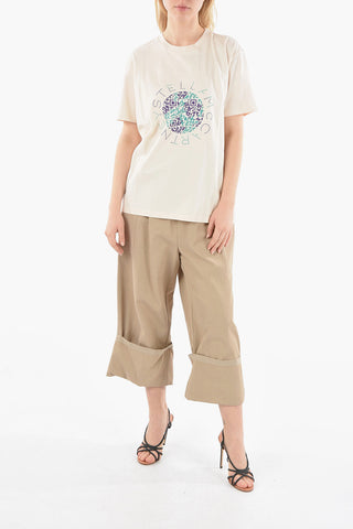 Crewneck T-shirt with Printed Logo