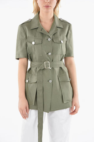 Belted Linen HESTER Blazer with Notch Lapel