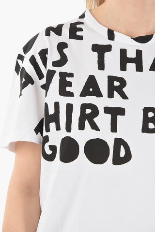 MM1 Cotton T-shirt with Contrasting Logo Print