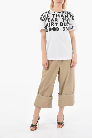 MM1 Cotton T-shirt with Contrasting Logo Print