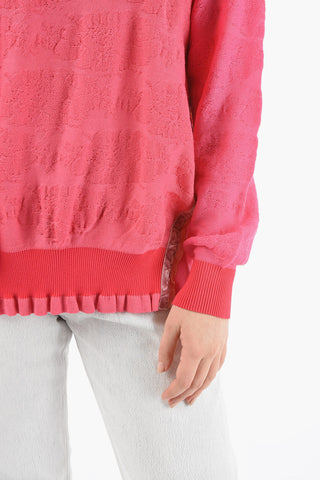 Crew-neck Crocheted Pull with Inserts