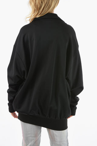 Oversized Sweatshirt with Zip Closure