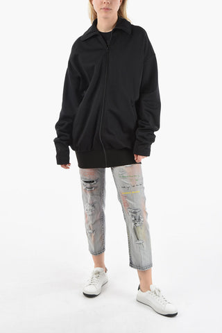 Oversized Sweatshirt with Zip Closure