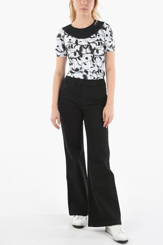 Elastic Waistband RINSE Bootcut Denims 30cm