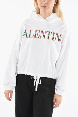 Sequined Embroidered Logo Hoodie