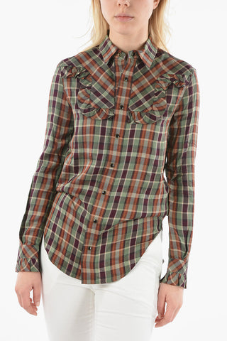 Camicia A Quadri Con Rouches