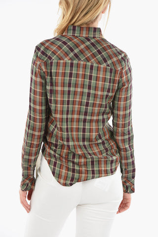 Camicia A Quadri Con Rouches