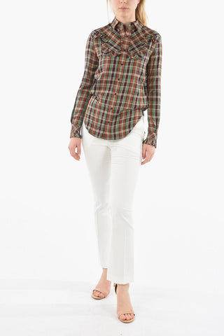 Camicia A Quadri Con Rouches