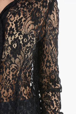 Camicia a Tinta Unita in Pizzo
