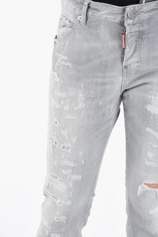 Cropped COOL GIRL Denims with Distressed Effect 18cm
