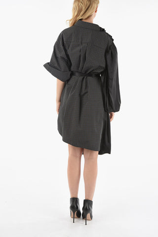 Double Tone Silk And Cotton Asymmetrical Dress