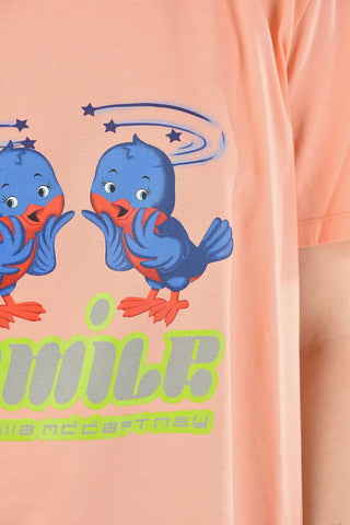 Printed Crew-neck SMILE T-shirt