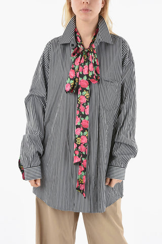 Ribbon Neck Reversible Shirt