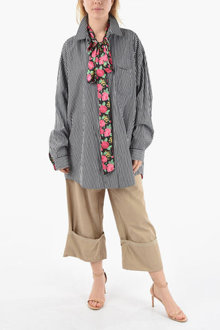 Ribbon Neck Reversible Shirt