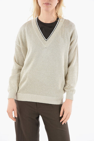 V-Neck Lurex Sweater