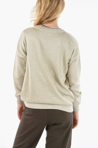 V-Neck Lurex Sweater