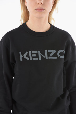 Crewneck Sweatshirt with Lettering Logo Print