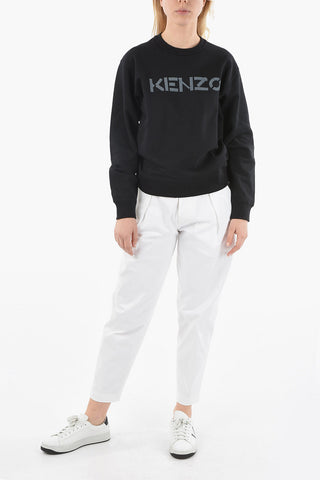 Crewneck Sweatshirt with Lettering Logo Print