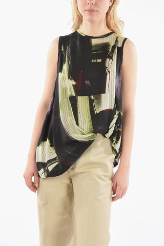 Y'S Abstract Patterned Asymmetrical Top