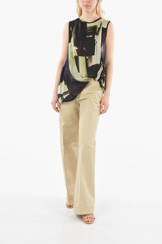 Y'S Abstract Patterned Asymmetrical Top