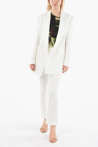 Linen-blend RIETI Single-breasted Blazer with Peak Lapel