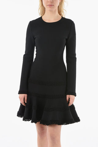 Vestito in Maglia con Dettagli Ricamati