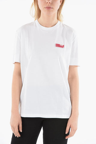 Crew-neck Applied Logoed T-shirt with Dry Cleaning