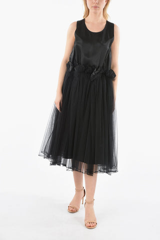 NOIR KEI NINOMIYA Sleeveless Tulle Dress with Ruffled Waist