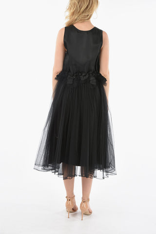NOIR KEI NINOMIYA Sleeveless Tulle Dress with Ruffled Waist