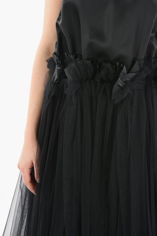 NOIR KEI NINOMIYA Sleeveless Tulle Dress with Ruffled Waist