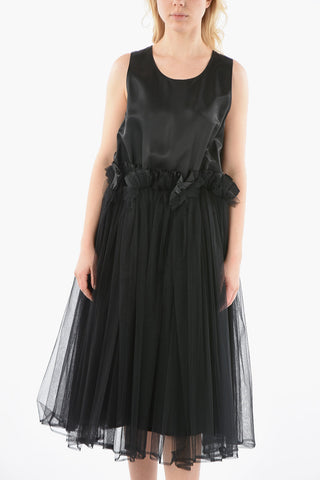NOIR KEI NINOMIYA Sleeveless Tulle Dress with Ruffled Waist