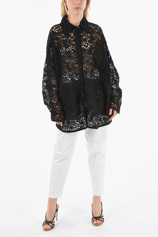 Lace Overshirt with Snap Buttons