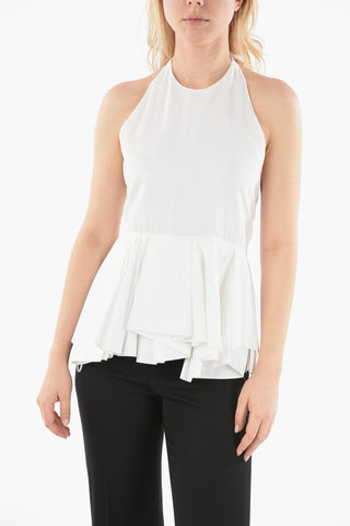 Open Back Top with Ruffle Hem