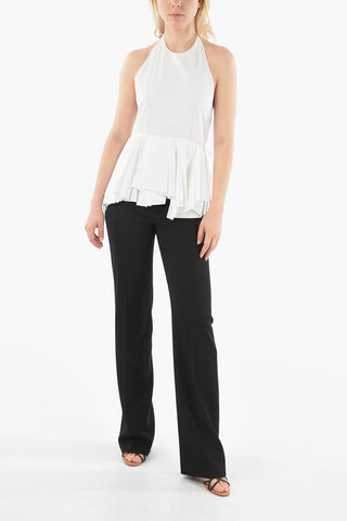 Open Back Top with Ruffle Hem