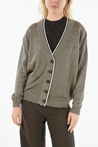 V-Neck Lurex Cardigan