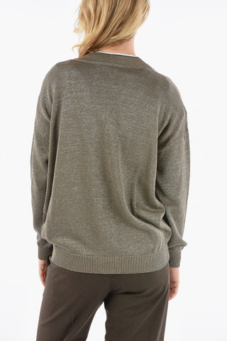 V-Neck Lurex Cardigan