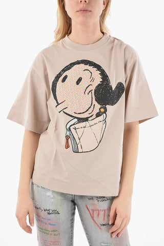 2 GENIUS 1952 Crewneck Printed OLIVE T-shirt