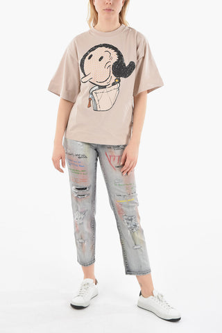 2 GENIUS 1952 Crewneck Printed OLIVE T-shirt