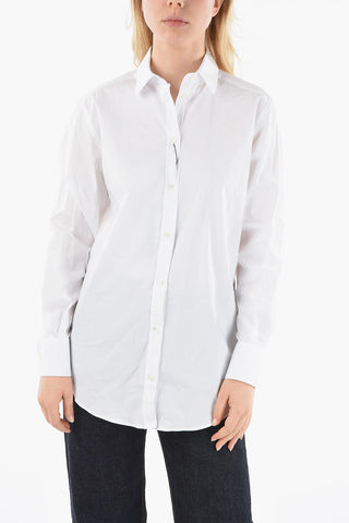 Solid Color Stretch Cotton Shirt
