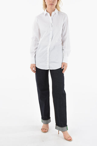 Solid Color Stretch Cotton Shirt