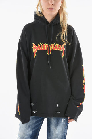 Logo Printed Baggy Fit Hoodie