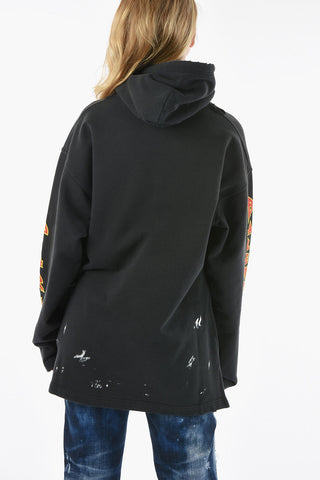 Logo Printed Baggy Fit Hoodie