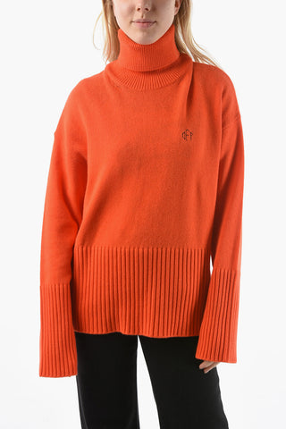Turtleneck OFF BASIC Oversized Pullover with Ribbed Neck