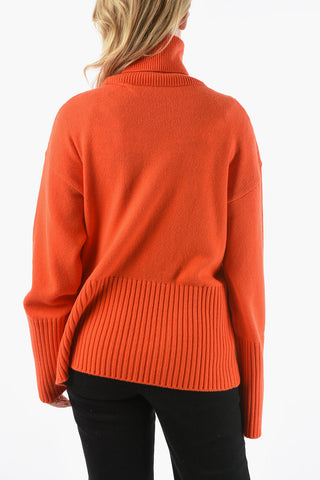 Turtleneck OFF BASIC Oversized Pullover with Ribbed Neck